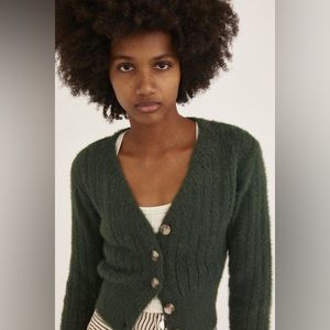 Urban Outfitters Madie Fuzzy Fitted Cardigan
